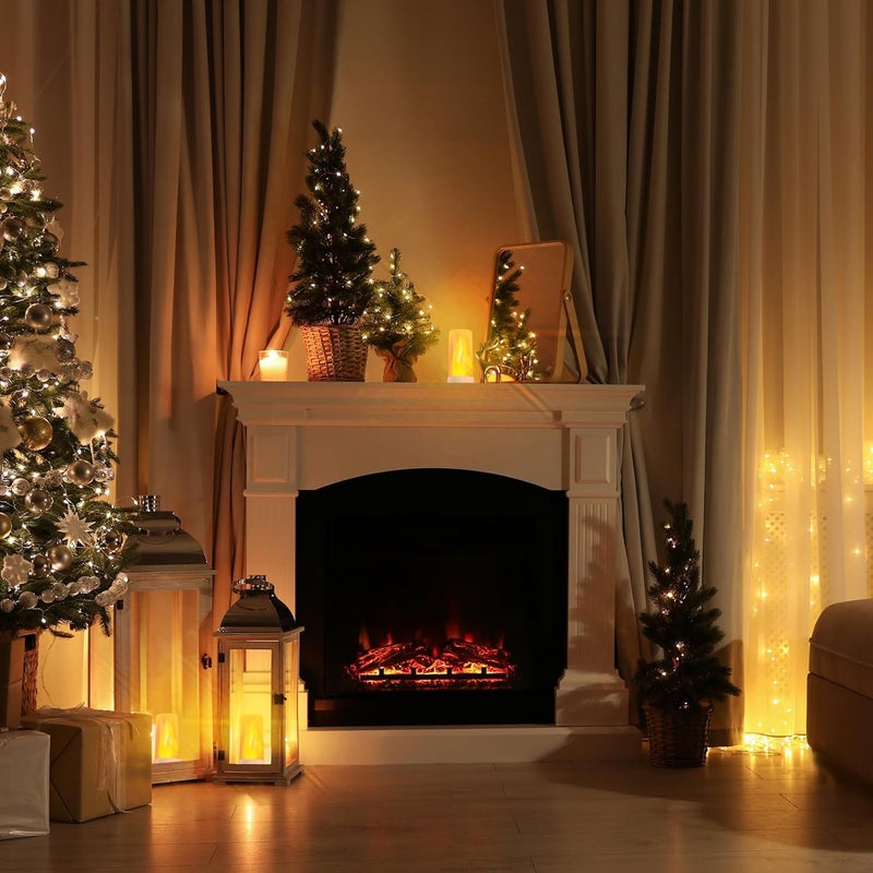 Hompavo Store 【Upgraded】 LED Flame Lights, 4-Mode Rechargeable Battery Operated Flameless Candles, Waterproof Pillar Flickering Lanterns for Living Room Bathroom Patio Wedding Party Christmas Home Decor - Image 2